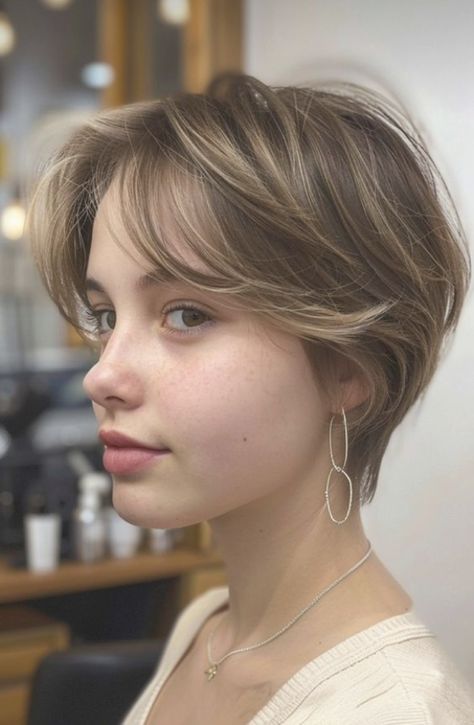 Nice Short Haircuts For Women, Really Short Hair For Women, Haircuts For Really Short Hair, Round Pixie Haircut, Really Short Hair Round Face, Really Short Hairstyle Women Round Face, Boy Cut Haircuts For Women, Short French Bob Round Face, Pixie Cut Curtain Bangs