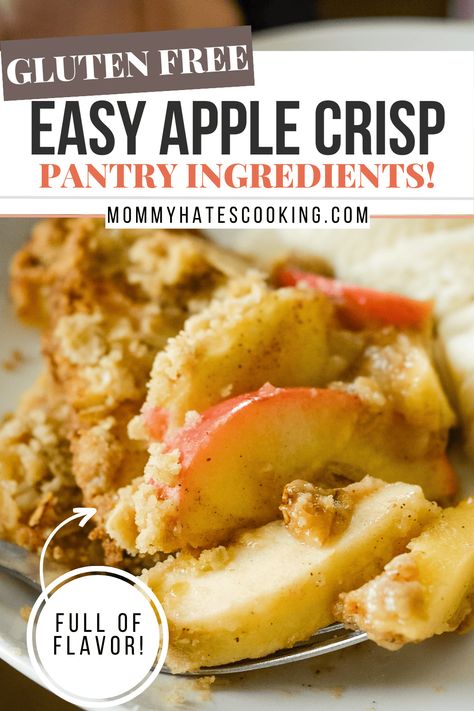 Make the best Gluten-Free Baked Apple Crisp for dessert. This is the perfect comfort food and a great dish to serve at a party.  This recipe uses pantry style ingredients! Apple Crisp Gluten Free, Baked Apple Crisp, Gluten Free Apple Recipes, Crisp Desserts, Gluten Free Apple Crisp, Roasted Root Veggies, Best Gluten Free Desserts, Apple Desserts Easy, Fall Fun Food