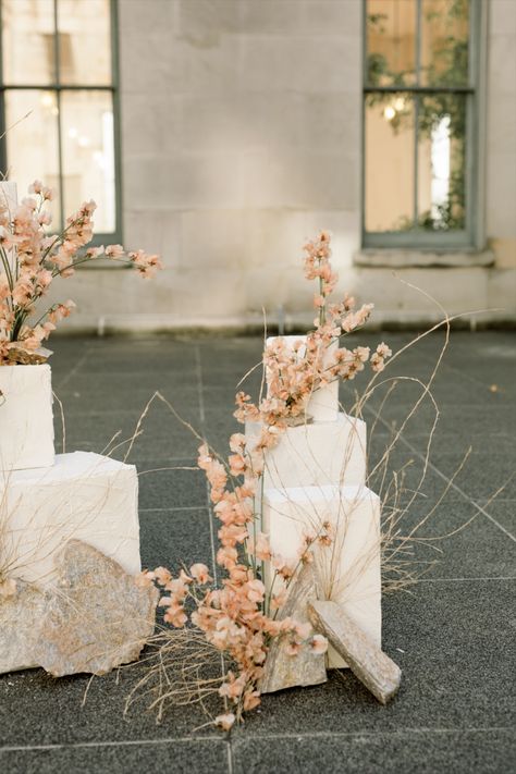 Sweet pea, earthy stone and tumbleweed ceremony floral installation for a spring wedding in San Francisco. Sophia Goff, Industrial Wedding Ceremony, Events Design, Flower Installation, Flower Company, Organic Wedding, Mint Wedding, Wedding 2024, Wedding San Francisco