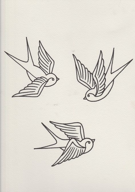 Take the medium ink liner and draw over the graphite lines Swallow Tattoo Design, Swallow Bird Tattoos, Vogel Tattoo, Tattoo Placements, Sparrow Tattoo, Kunst Tattoos, Swallow Tattoo, Retro Tattoos, Tattoo Zeichnungen