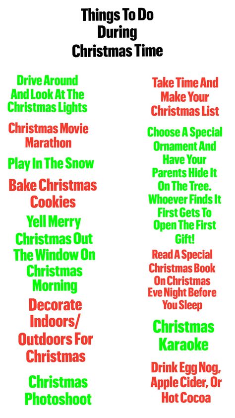 Things To Do During Christmas Time!!! #christmas #christmasvibes #fyp Thing To Do For Christmas, Christmasy Things To Do At Home, Things To Do On Xmas Eve, Fun Things To Do During Christmas Time, Things To Do To Get In The Christmas Spirit, Fun Things To Do On Christmas Eve, Fun Christmas Things To Do, Christmas Things To Do At Home, Things To Do On Christmas Eve