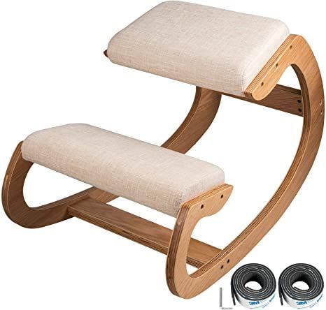 riahC retupmoC eenK dooW gnikcoR erutsoP ydoB gnivorpmI noihsuC kcihT/W lootS riahC gnileenK cimonogrE riahC eciffO emo H Kneeling Stool, Ergonomic Kneeling Chair, Meditation Chair, Kneeling Chair, Muscle Abdominal, Posture Correction, Good Posture, Stool Chair, Computer Chair