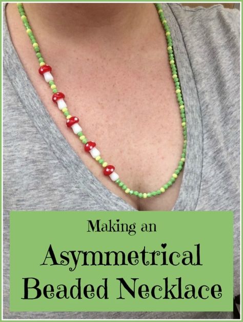 This is a guide about making a simple asymmetrical beaded necklace. Make this eye-catching necklace yourself. It is a good craft even for a beginner. Good Craft, Asymmetrical Necklace, Necklace Diy, Diy Necklace, Bead Necklace, Making Jewelry, Do It Yourself, Fun Crafts, Diy And Crafts