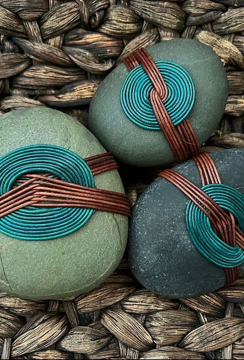 Wrapped Rocks | Zen Rocks ZenWrockz Cord Wrapping Stones, Diy Wrapped Rocks, Rock Wrapping Tutorial Free, Zen Painted Rocks, Caroline Kahler Rock Wrapping, Wrapping Rocks With Hemp, Rock Wrapping Diy, Wrapped Rocks Tutorial, How To Wrap Rocks