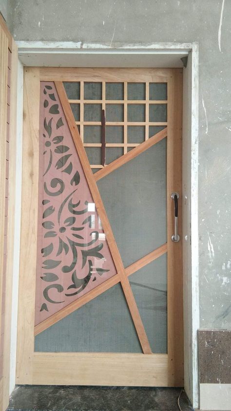 Wooden Jali Door Design, Wooden Jali Door, Jali Door Design, Wooden Jali, Jali Door, Door Arch, Net Door, Arch Door, Entry Doors With Glass