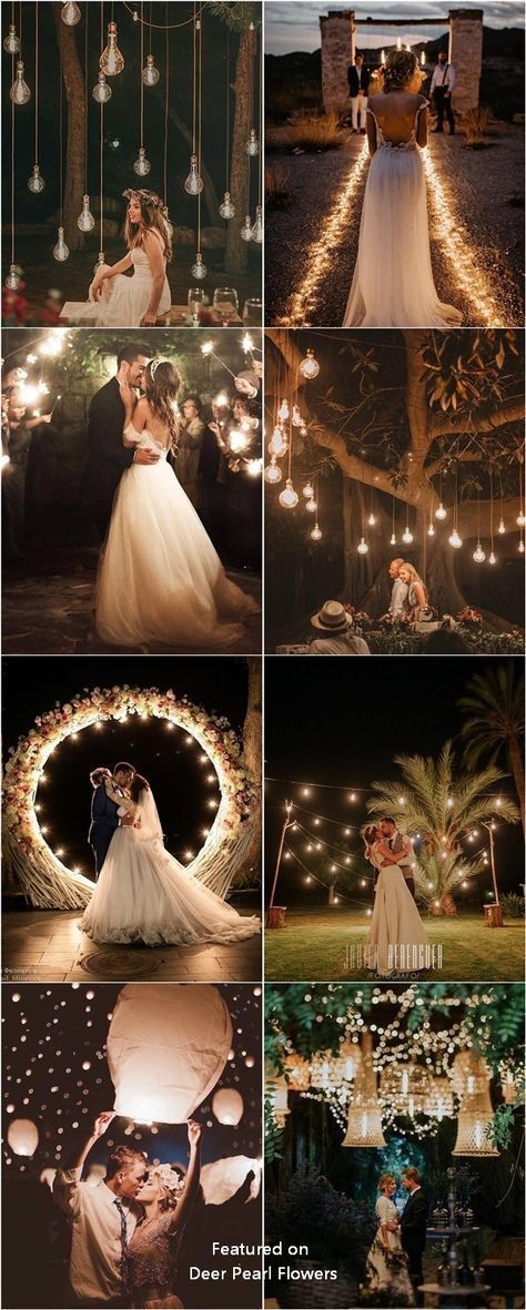 “Top 20 Must See Night Wedding Photos with Lights” Dangling Lights, Lantern Photo, Night Wedding Photos, Country Market, Rustic Light, Rustic Wedding Decorations, Light Wedding, Night Wedding, Foto Tips