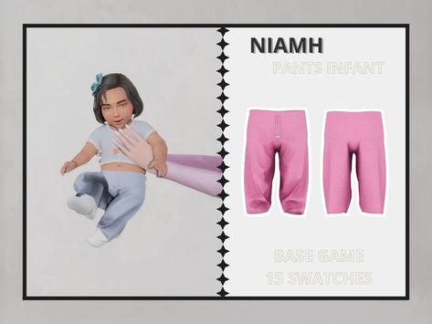 Niamh - Pants Infant | Clarity Sims Sims 4 Clarity Sims, Clarity Sims, Sims 4 Download, The Sims 4 Download, Toddler Christmas, Maxis Match, Clothes Horse, The Sims 4, Baby Halloween