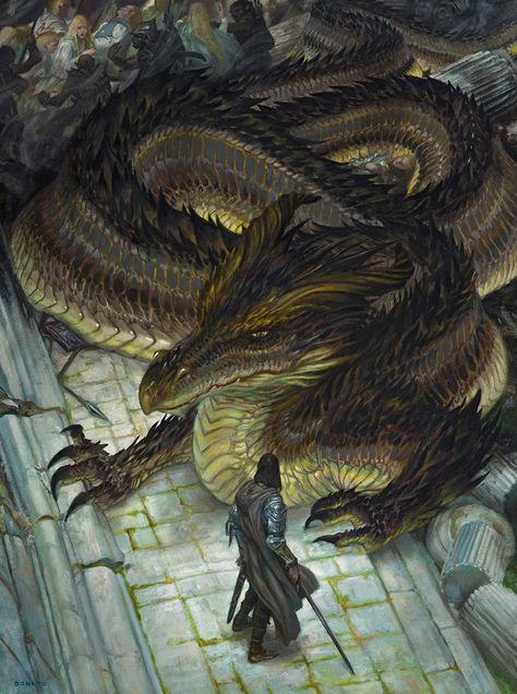 ArtStation - The Sack of Nargothrond, Donato Giancola Donato Giancola, Dragon Medieval, Earth Illustration, Middle Earth Art, Concept Art World, Tolkien Art, 다크 판타지, Fantasy Dragon, Fantasy Artist