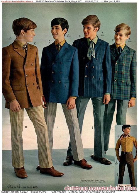 1969 JCPenney Christmas Book, Page 217 - Catalogs & Wishbooks 60s Fashion Mens, 1960s Mens Fashion, 1960s Fashion Mens, Formal Casual Outfits, 1969 Fashion, 60s Men, 1960 Fashion, Seventies Fashion, Christmas Catalogs