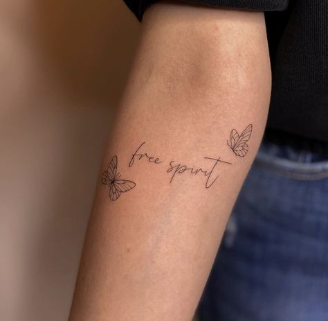 Free Spirit Tattoo Ideas, Wild Spirit Tattoo, Free Spirit Tattoo, Tattoos 2023, Tattoo Free, Hipster Tattoo, Basic Tattoos, Spirit Tattoo, Cursive Tattoos