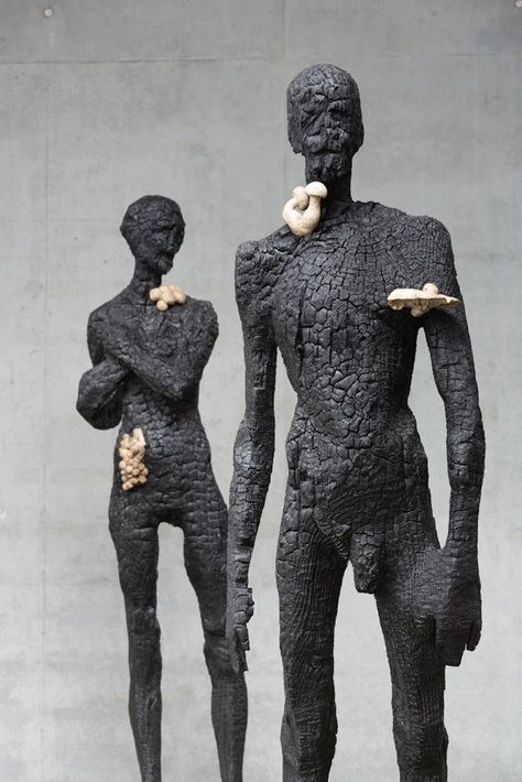 Aron Demetz: The Concise Woodsman / Style No Chaser Woodsman Style, Burning Men, Sculpture Exhibition, Italian Sculptors, South Tyrol, Contemporary Sculpture, Sculpture Installation, Figurative Sculpture, Modern Sculpture