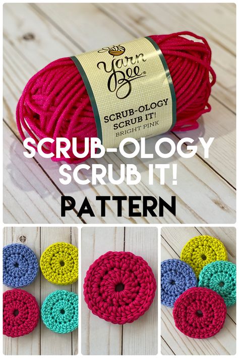 This pattern works up very quickly and is a great pattern for beginners. The finished product is a great reusable, double sided dish scrubby. The yarn used is the new and fun Yarn Bee Scrub-ology Scub It! yarn. I love to make these as a housewarming gift or adding to a bridal shower gift basket! They are great for doing dishes or scrubbing counter and stove tops! These hold up very well wash after wash and could be used again and again. Pictures included with pattern. Crocheted Scrubbies, Crochet Pot Scrubbies Free Pattern, Kitchen Scrubbies Crochet Pattern Free, Crochet Dish Scrubbies Pattern Free, Scrubology Crochet Pattern, Simple Crochet Scrubbies, Scrub-ology Scrub It Patterns, Scrubby Yarn Crochet Patterns Free, Scrubology Scrub It Yarn Patterns Free