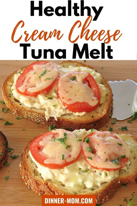 Serve this Easy Cream Cheese Tuna Melt open-faced or turn it into a wrap. This healthy comfort sandwich is ready in under 30 minutes and sure to become a weeknight dinner favorite. #tunamelt #easydinner Melt Sandwiches, Dorm Cooking, Tuna Dishes, Tuna Fish Recipes, Tuna Melt Sandwich, Sandwich Easy, Cheese Melt, Tuna Melt Recipe, Canned Tuna Recipes