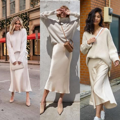 Beige Long Skirt For Fall, Beige Maxi Skirt For Fall, Beige Chic Midi Maxi Skirt, Beige Winter Midi Skirt, Winter Beige Knit Skirt, Japan Outfit, Stylish Jumpsuit, Lightweight Cardigan, Stylish Work Outfits