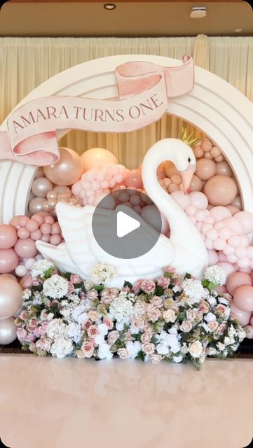 Balloon Artist | Experiential Design on Instagram: "Capturing the details of Amara’s beautiful Swan Princess themed 1st birthday celebration 🦢✨  A beautiful 5 foot swan, premium double stuffed balloons, large and beautifully built structures, this design was truly a masterpiece.  Event backdrop @thesimpleluxeevents @thesimpleluxebuilds DM to inquire and book your wow factor today.   Purchase most of our props and backdrops @thesimpleluxebuilds DM to inquire.  . . . . .  #firstbirthdayparty #girlbirthdayparty #swanprincess #swanlake #swanballet #ballerinaparty #ballerinatheme #ballerinaparty #partytrends #partythemes #princessparty #disneyprincessparty #kidspartyideas #bridalshower #girlmom #ocmom #eventplanner #eventrentals #partyrentals #partyprop #balloonbackdrop #balloons #babyshowerba Swan Theme Birthday Party, Swan Birthday Party Ideas, Swan Baby Shower Ideas, Double Stuffed Balloons, Swan Decoration, Ballerina Party Decorations, Swan Birthday, Swan Party, Swan Baby Shower