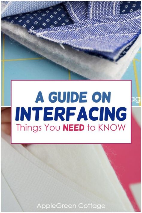 Easy guide on interfacing from a pro! Find out what is interfacing in sewing, what types of interfacing are there, and how to use interfacing. Best brands for interfacing with descriptions, a lot of help for understanding what interfacing is best for a project. Check out what fusible fleece to use, what is a sew-in interfacing, interlining, and lots more about interfacing you need to know if you sew! Free Sewing Projects, Interfacing Fabric, Coin Purse Pattern, First Sewing Projects, Interfacing Sewing, Fusible Fleece, Sewing Projects Free, Quilted Baby Blanket, Bags For Kids