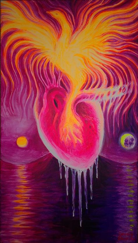 Phoenix Painting by Chirila Corina Rebirth Art, Phoenix Rebirth, Canvas Painting Images, Phoenix Painting, Yoga Kundalini, Realistic Pencil Drawings, Frozen Heart, Free Nature, Pineal Gland