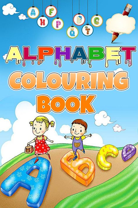 Alphabetical Colouring Book Cover Colouring Book Cover, Handwritten Practice, Book Front Page, Free Printable Coloring Book, Coloring Book Cover, Bike Logos Design, Book Cover Page Design, Manga Coloring Book, English Teaching Materials