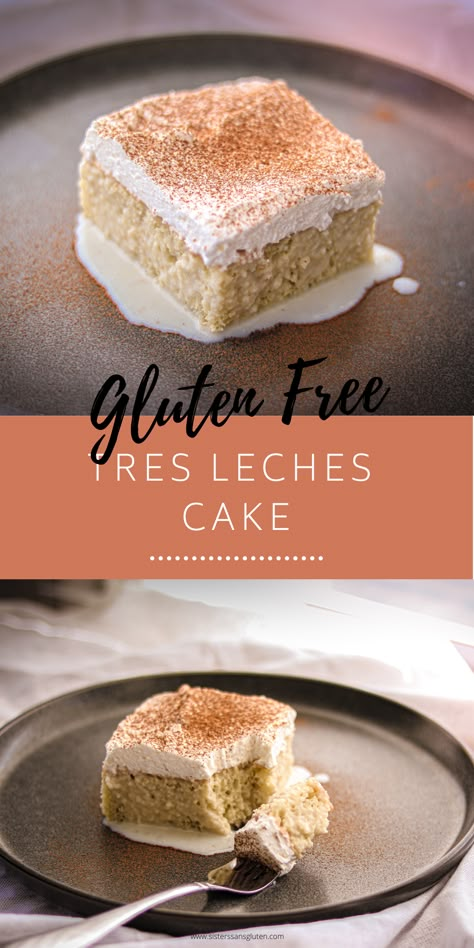 Gluten Free Tres Leches Cake, Gluten Free Tres Leches, Tres Leches Cake Recipe, Gluten Free Cake Recipe, Tres Leches Cake, Gluten Free Sweet, Homemade Gluten Free, Gluten Free Cake, Gf Desserts