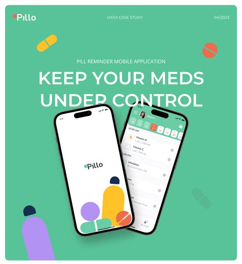 Pill reminder mobile app UX/UI case study Pill Reminder App, Ui Case Study, Reminder App, Pill Reminder, Design Ui, Mobile Ui, Ux Ui, Ui Ux Design, Mobile Application