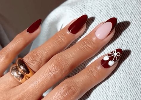 14 Black Cherry Nail Ideas for the Ultimate Dark Manicure Cherry Nail Ideas, Dark Manicure, Black Cherry Nails, Classic Manicure, Cherry Nail, Manicure Colors, Cherry Nails, Delicious Cake Recipes, Almond Nail