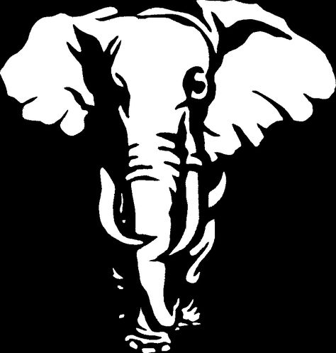 Elefante / Elephant by CaritNarib.deviantart.com on @DeviantArt Elephant Black And White Drawing, Elephant Stencil, Elephant Black And White, Simple Wall Paintings, Spray Paint Stencils, Jungle Thema, Cool Stencils, Elephant Silhouette, Dove Pictures