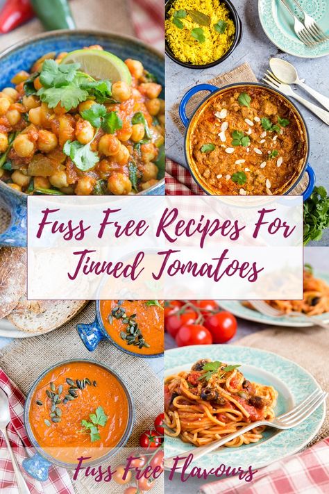 Do you love cooking with tinned tomatoes? These recipes are fuss free using tinned tomatoes and some other amazing ingredients. Your weeknight dinners just got a lot easier! #tomatoes #tinnedtomatoes #tinned Canned Tomato Recipes, Tomatoes Recipes, Canned Tomatoes, Weekend Cooking, Chilli Recipes, Work Meals, Slow Cooked Beef, Tomato Sauce Recipe, Quick And Easy Recipes