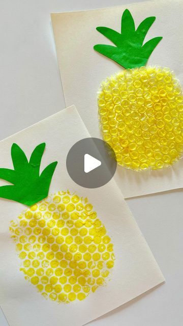 Messy Art For Preschoolers, Pineapple Craft Preschool, Pineapple Crafts For Kids, Bubble Wrap Crafts, Bubble Wrap Art, Pineapple Crafts, Pineapple Painting, Early Childhood Educator, How To Make Bubbles