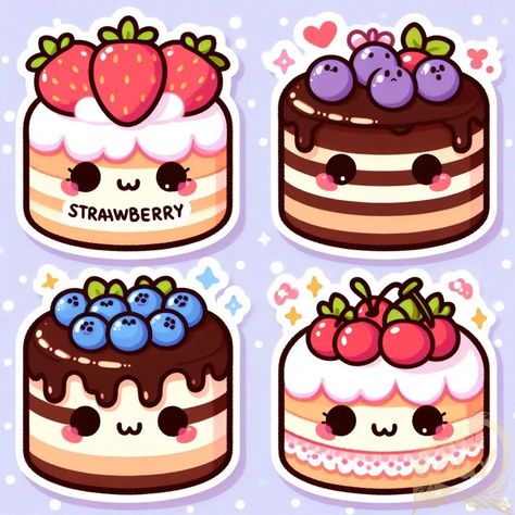 https://card9.com/ai/kawaii-cake-sticker Bolo Kawaii, Cute Food Drawings Kawaii, Cute Cupcake Drawing, Cute Food Kawaii, Cute Food Stickers, Cooking Stickers, Diy Squishy, Kawaii Cake, Cake Sticker