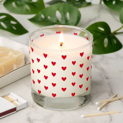 Candle Valentines Ideas, Valentine’s Day Candles, Valentines Candles Ideas, Valentines Favors, Valentines Day Candles, Valentines Candles, Decorating Candle Jars, Trendy Candle, Handmade Candles Diy