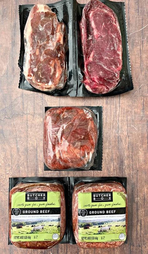 Butcher Box Review and Tips for Online Organic Meat Delivery Steak Tips Recipe, Butcher Box, Meat Delivery, Ny Strip Steak, Steak Tips, Top Sirloin Steak, Organic Meat, Grass Fed Meat, Ny Strip