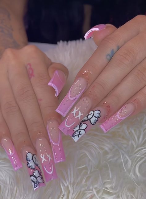 Kaws Nails, Design Summer Nails, Nails Design Summer, Summer Nail Inspiration, Summer Nails Designs, Makeup Cleaner, Disney Acrylic Nails, Amazon Beauty, Acrylic Nail Set