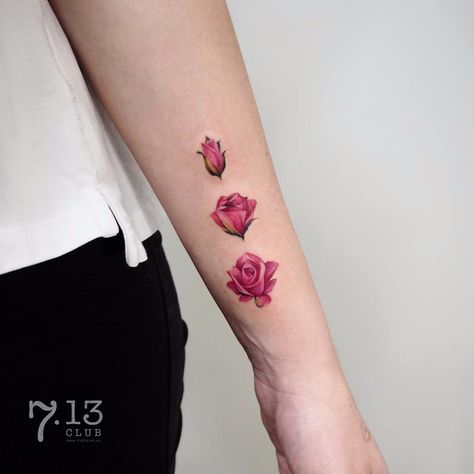 Lifetime of a rose by Irina Doroshenko #IrinaDoroshenko #watercolor #realism #realistic #color #rose #rosebud #flower #petals #leaves #nature #tattoooftheday Rosebud Tattoo, Theigh Tattoos, Rose Bud Tattoo, Watercolor Realism, Tattoos To Cover Scars, Rose Tattoos For Women, Vine Tattoos, Cute Tiny Tattoos, Dainty Tattoos