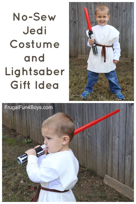 No-Sew Jedi Costumes, a lightsaber review, and a giveaway! ($100 TRU gift card plus batteries!) sponsored by Toys R Us and Duracell. #TRUbatteriesincluded Jedi Tunic, Diy Costumes Kids Boys, Jedi Costume, Cool Toys For Boys, Star Wars Crafts, Star Way, Party Giveaways, Diy Costumes Kids, Diy Halloween Costumes For Kids