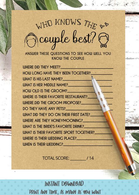 Brunch Games, Who Knows The Couple Best, Groom Party, Bridal Shower Inspo, Fun Bridal Shower Games, Couples Bridal Shower, Bridal Shower Activities, Couple Wedding Shower, Bridal Shower Planning