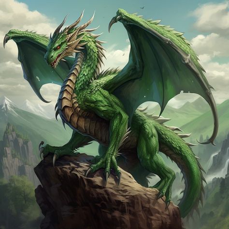 Earth Dragon Fantasy Art, Emerald Dragon Dnd, Elemental Dragon Art, Drogon Got Fanart, D&d Dragons, Fantasy Dragon Concept Art, Dragon Pictures Drawings, Dragon Fantasy Realistic, Fantasy Wyvern