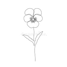 Violet flower on white stock vector. Illustration of icon - 186562410 Easy Violet Drawing, Line Art Violet Flower, Violet Outline Tattoo, Violet Flower Line Drawing, Simple Violet Drawing, Violet Drawing Simple, Violet Line Tattoo, Violet Tattoo Simple, Violet Flower Drawing Simple