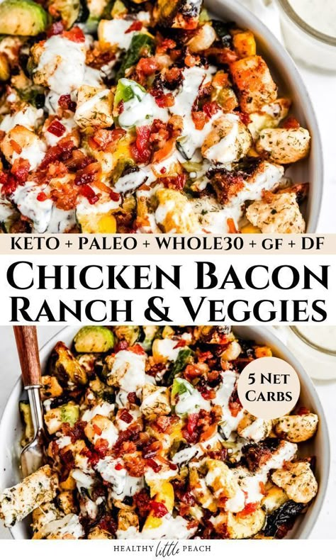 Katie Moore Wellness Recipes, Whole30 Salads, Whole30 Dinners, Whole 30 Diet, Summer Meals, Chicken Bacon Ranch, Recipe 30, Bacon Ranch, Health Dinner