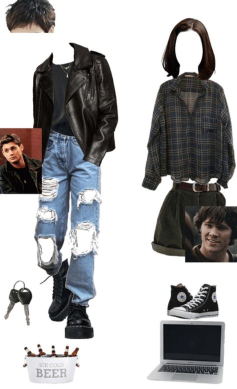 Sam Winchester Outfit, Dean Winchester Outfit, Grunge Outfits Summer, 80s Grunge Outfits, Supernatural Inspired Outfits, Summer Grunge Outfits, Supernatural Outfits, 80s Grunge, Sam And Dean Winchester