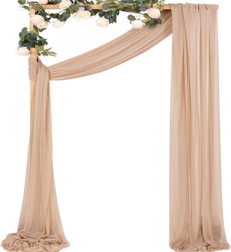 Amazon.com: MLMC Wedding Arch Draping Fabric 1 Panel of 20Ft Nude Chiffon Drapery for Ceremony Wedding Ceiling Decorations : Electronics Party Ceiling Decorations, Sheer Backdrop, Ceremony Backdrop Outdoor, Reception Ceiling, Wedding Ceiling Decorations, Wedding Arch Draping, Arch Draping, Outdoor Drapery, Wedding Arches Outdoors