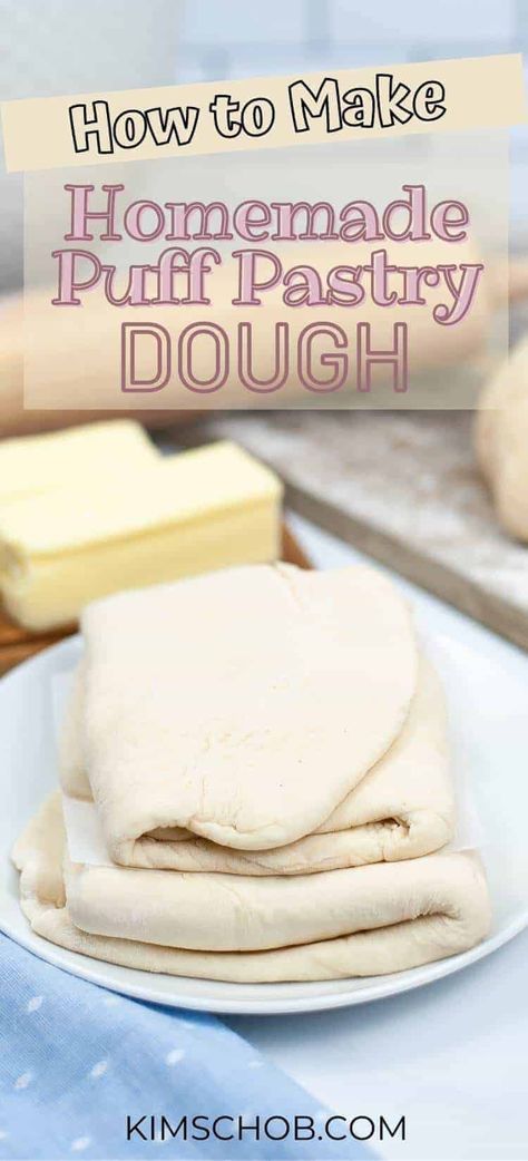 4 simple ingredients are all that you need to make homemade puff pastry dough. Give this easy puff pastry recipe a try for all your baking needs! Homemade Puff Pastry Dough, Classic Puff Pastry, Easy Puff Pastry Recipe, Homemade Puff Pastry, Pastry Dough Recipe, Savory Bread Recipe, Puff Pastry Recipe, Easy Puff, Easy Puff Pastry