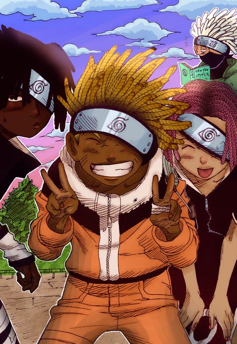 #naruto #narutomangarecolor #mangarecolor #blackedit Naruto Black Edit, Blasian Naruto, Black Naruto Characters, Black Naruto, Naruto Black, Black Manga, Blasian Edits, Poc Anime, Black Mode