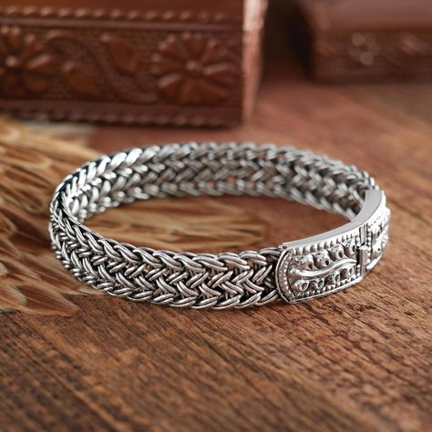 UNICEF Market | Unique Braided Sterling Silver Bracelet - Freedom Silver Braided Bracelet, Mens Sterling Silver Jewelry, Mens Sterling Silver Bracelets, Braids Men, Modern Silver Jewelry, Silver Ring Designs, Silver Rings With Stones, Silver Bangle Bracelet, Sterling Silver Bangle Bracelets