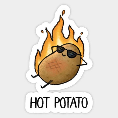 Cartoon Potato Cute, Potato Tattoo, Potato Illustration, Potato Drawing, Potato Sticker, Potato Puns, Cartoon Potato, Potato Man, Potato Funny