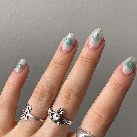 Aura Nails With Chrome, Chrome Aura Nails, Teal Aura, Nails Teal, Nails With Chrome, Aura Nails, Teal Nails, Nails Chrome, Jewelry Tattoo