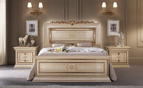 arredoclassic leonardo bedroom bed night tables Modern Italian Bedroom, Bed 160x200, Classic Bedroom Furniture, King Size Bedroom Sets, Italian Bedroom, Small Bedroom Decor, Classic Bedroom, Bed Furniture Design, Modern Bedroom Furniture