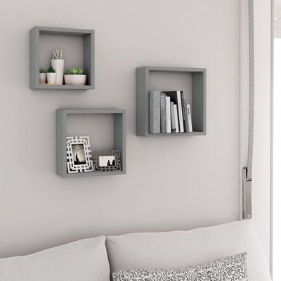 Wall Cubes, Simple Living Room Decor, Bedroom Furniture Makeover, White Room Decor, Wall Shelf Decor, Cube Shelves, Wall Shelves Design, Disney Home Decor, Wood Floating Shelves