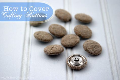 I'm so excited to share a new video with our readers today! We had to cover buttons with fabric for our Upholster a Bench Cushion and Tufting project and thought that our readers (and the world) would love to see how its done. This is a very simple Covering Buttons With Fabric, Upholstered Buttons Diy, How To Cover Buttons With Fabric Tutorials, Cover Buttons With Fabric Diy, How To Cover Buttons With Fabric, Paisley Upholstery, Contemporary Upholstery Fabric, Reupholster Furniture, Upholstery Diy