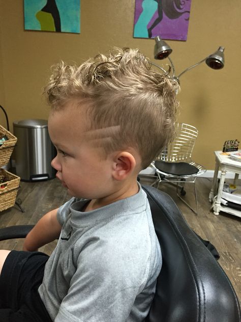 Baby Mohawk Toddler Boy Curly Haircuts, Toddler Mohawk, Boys First Haircut, Toddler Curly Hair, Viking Haircut, Boys Curly Haircuts, Boys Haircut Styles, Baby Curls, Baby Haircut