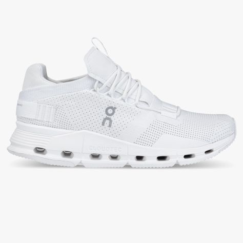 Cloudnova - The lightweight sneaker for all-day comfort | On All White Shoes, Sneaker Silhouette, On Cloudnova, All White Sneakers, Couple Running, Runners Shoes, White Shoes Sneakers, Lightweight Sneakers, Shoe Inspo